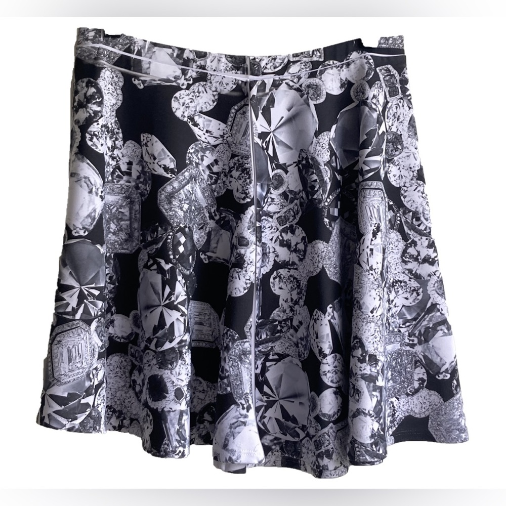 Forever 21 Diamond/Rhinestone Print Skirt - Black - Women's Large